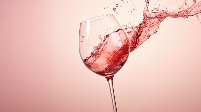 pink wine glass splash