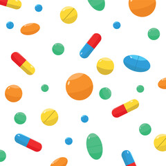 Set of tablets, pills, medicines on a white background. Medicines. Medicine and health care.