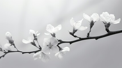 serenity black and white botanical