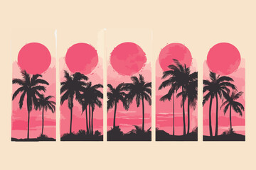 vector illustration of a tropical beach