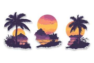 tropical island with palm trees