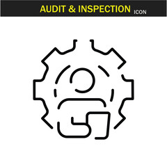 Audit and inspection outline stroke icon. editable stroke icon. Examination, testing, quality control, check, inspect, collection etc. Vector illustration. EPS10