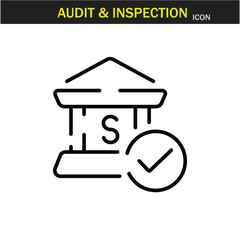 Audit and inspection outline stroke icon. editable stroke icon. Examination, testing, quality control, check, inspect, collection etc. Vector illustration. EPS10