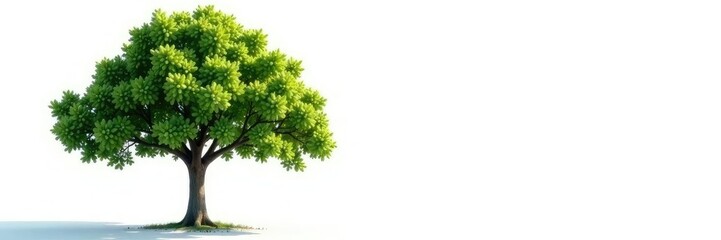 Tree isolated on white background with few leaves remaining, trees, peaceful