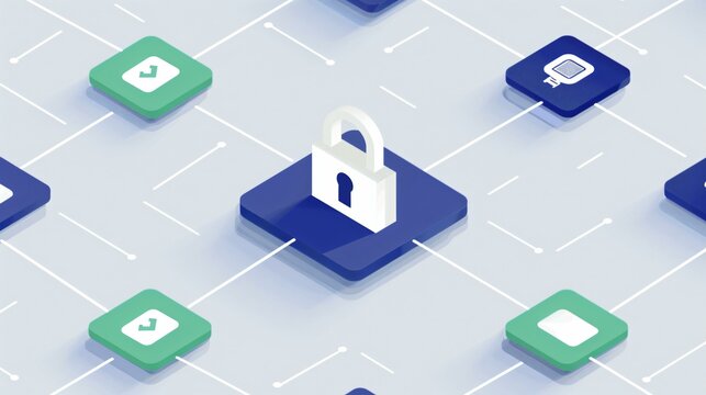 A cutting-edge digital data grid employs robust security measures and a continuous secure stream to safeguard confidential data.