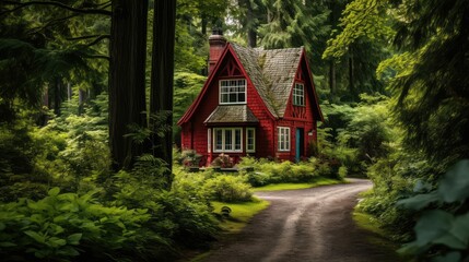 Fototapeta premium picturesque red home