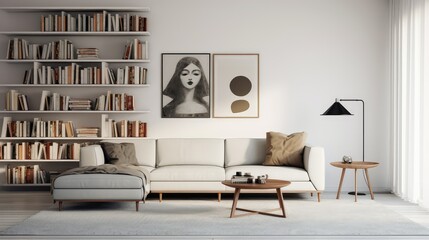 Fototapeta premium orderly living room with book