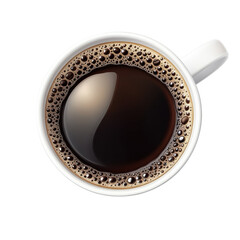 Warm cup of coffee placed on a wooden table with soft natural light creating an inviting morning atmosphere isolated white background