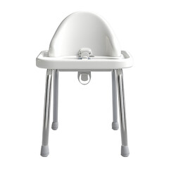 Elegant white high chair perfect for modern dining spaces and stylish interiors with a touch of minimalism isolated white background