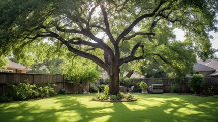 green backyard tree