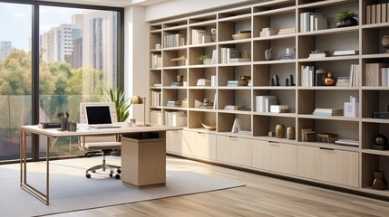 Fototapeta premium space blonde wood floor