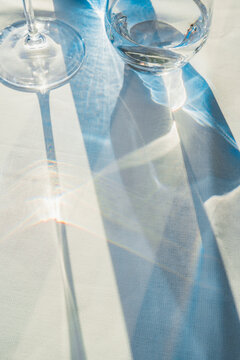 Reflections and shadows of crystal glasses