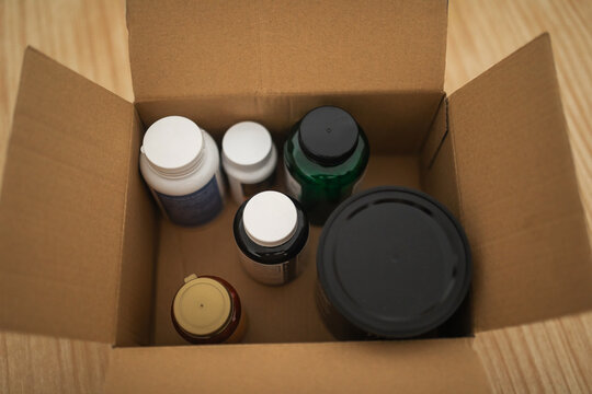order box with food supplements inside