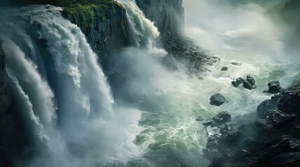 Fototapeta premium cliff water from above