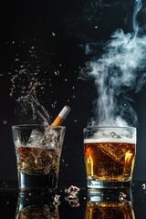 Showcasing choices: the contrast of healthy living against smoking and drinking habits
