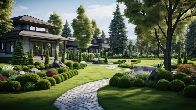vibrant green grass front yard