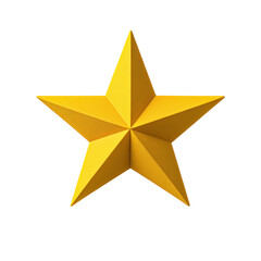 Obraz premium Cheerful yellow star radiating brightness against a soft background ideal for celebratory themes and decorations isolated white background