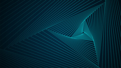 Naklejka premium Dark background with triangle shapes arranged in an orderly and dimensional manner.