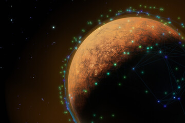 Futuristic Network Around a Desert Planet