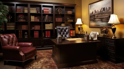 mahogany office decor