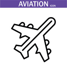 aviation outline icon. Editable stroke. Vector illustration. EPS 10.