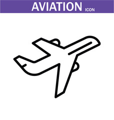 aviation outline icon. Editable stroke. Vector illustration. EPS 10.