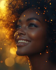 A Woman Smiling with Joy