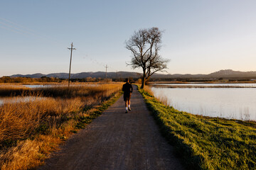 Healthy man jogging to maintain a good physical and mental state