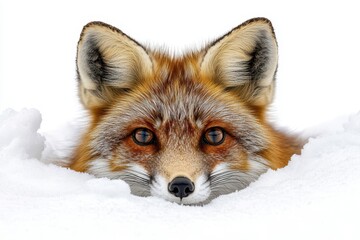 Fototapeta premium Cunning Fox Sneaking Through Snowy Landscape