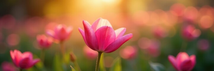 Fototapeta premium Delicate flower petals unfurl in morning light, flowers, gentle