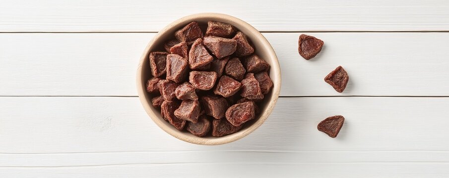 Freeze-dried beef liver treats for dogs, presented in eco-friendly packaging