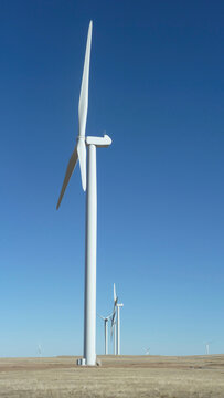 white wind turbine vertical Colorado prairies grassland Pawnee NG