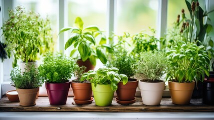 windowsill potted house plants
