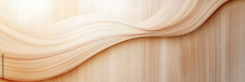 Poster elegant warm wooden texture with flowing lines in beige and brown tones enhancing modern design aest