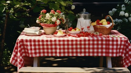 tablecloth red and white checkered