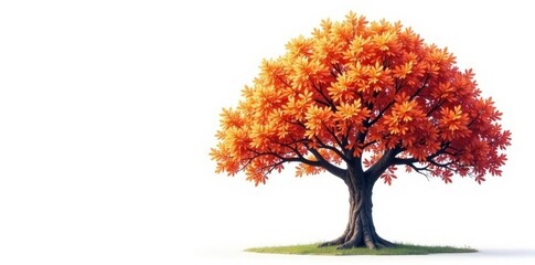 Naklejka premium Colorful foliage isolated on white background, nature, tree