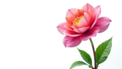 Obraz premium Colorful flower bloom isolated on white background, plant, white background