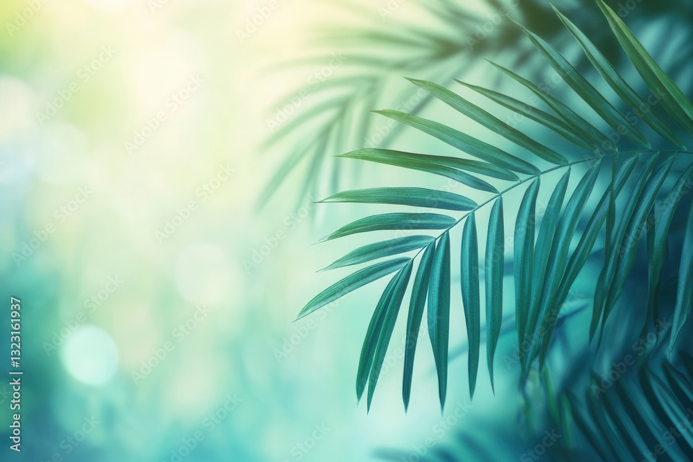 Aufkleber vibrant tropical leaves create a refreshing ambiance in a tranquil setting during a sunny day