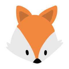 Cute Fox Head Handdrawn Illustration Icon Single