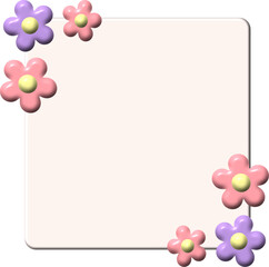 3D frame with flowers