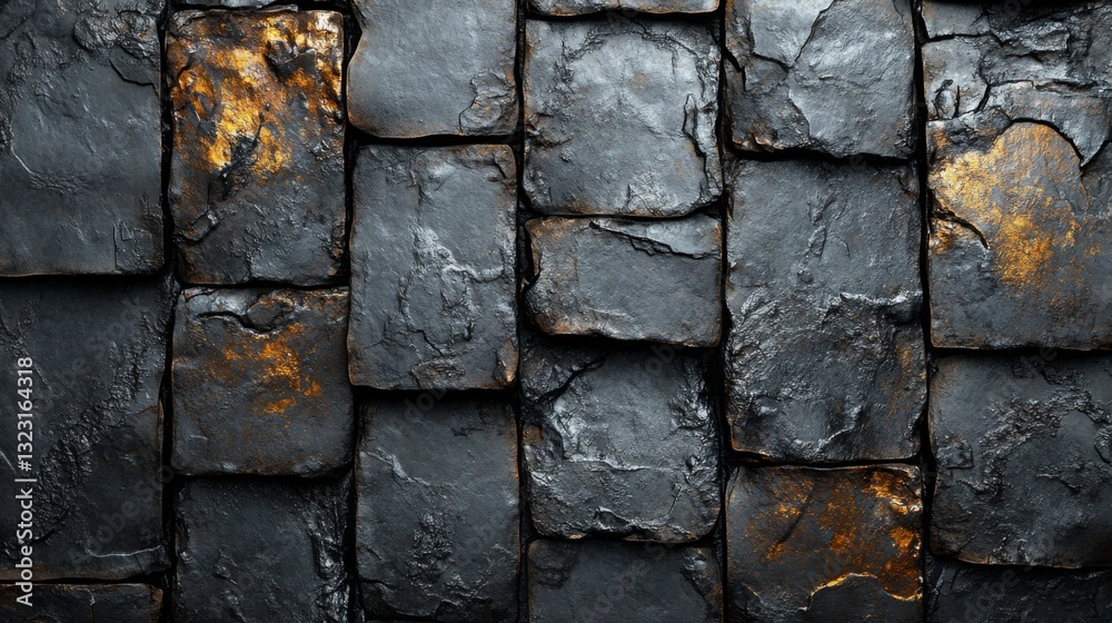 Poster metal blocks with smooth and rough textures exhibit varying shades in a manufacturing setting.