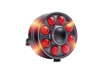High-Intensity Red Light Therapy Device with Eight Bulbs Isolated, Transparent Background, Cutout, No Shadows, PNG Clipart