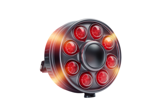 High-Intensity Red Light Therapy Device with Eight Bulbs Isolated, Transparent Background, Cutout, No Shadows, PNG Clipart