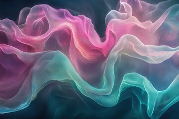 Obraz premium Abstract pastel fabric swirls, soft, ethereal, and flowing with a dreamy, delicate texture.