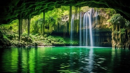 Obraz premium cascade green water