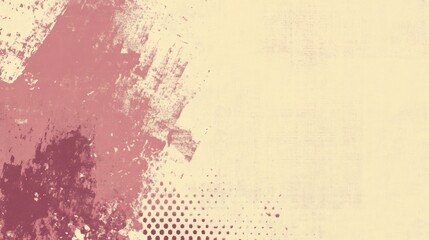 Obraz premium Abstract textured background with brushstrokes and halftone dots in muted pink and beige tones.