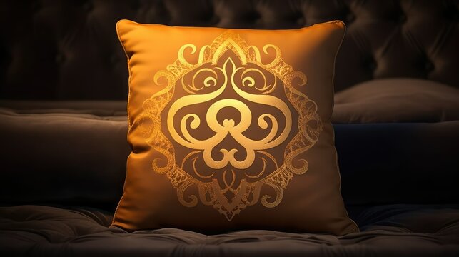 fabric gold om pattern
