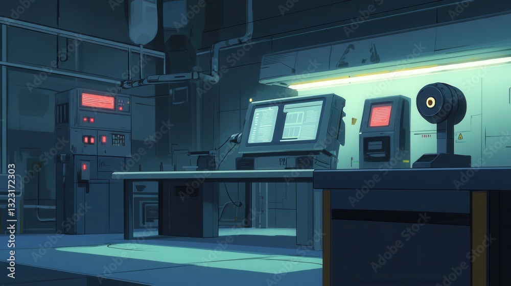 Leinwandbilder High-tech laboratory with a robot in focus during an experimental setup at a futuristic research facility