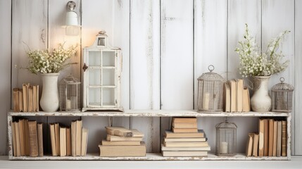 chic white distressed wood background