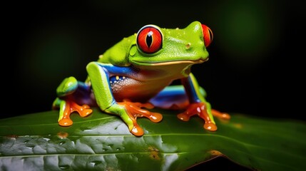 Fototapeta premium vibrant red eye tree frog